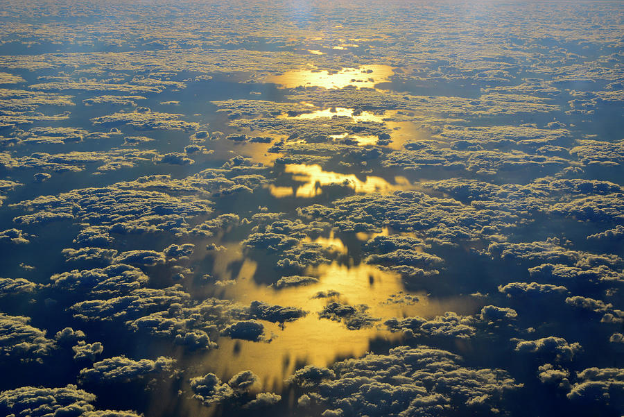 Sunset at 30,000ft Photograph by Chris Smith