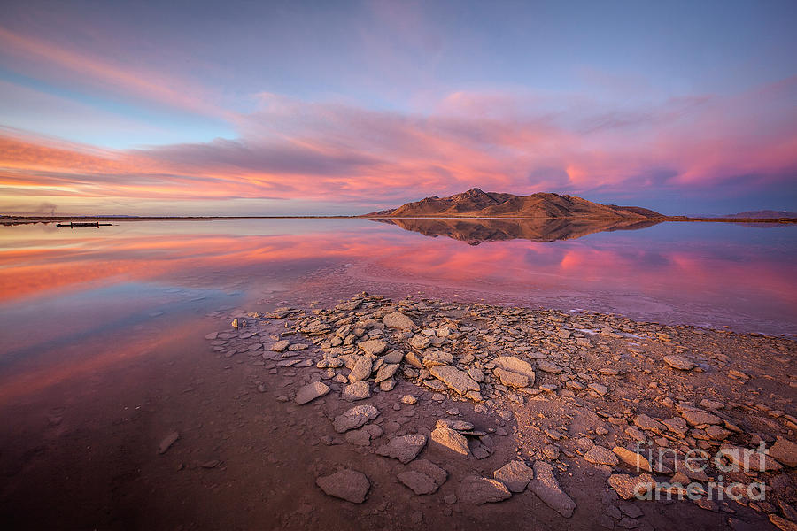 Sunset at a Favorite Spot on the Great Salt Lake Photograph by Spencer Baugh