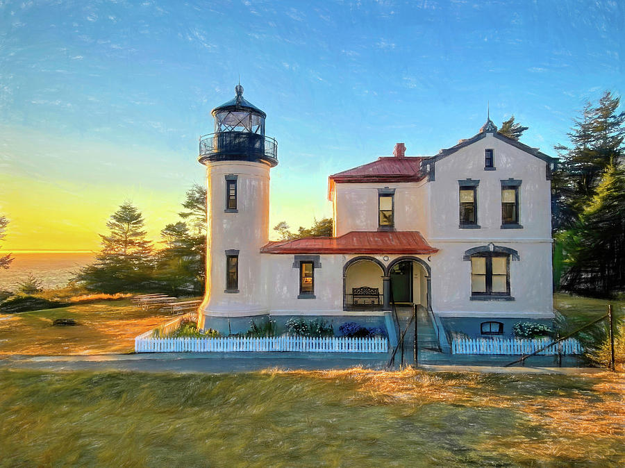 Sunset at Admiralty Lighthouse Photograph by Donna Kennedy