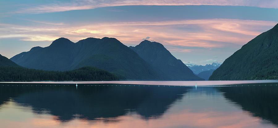 Sunset at Alouette Lake Beach Photograph by Michael Russell