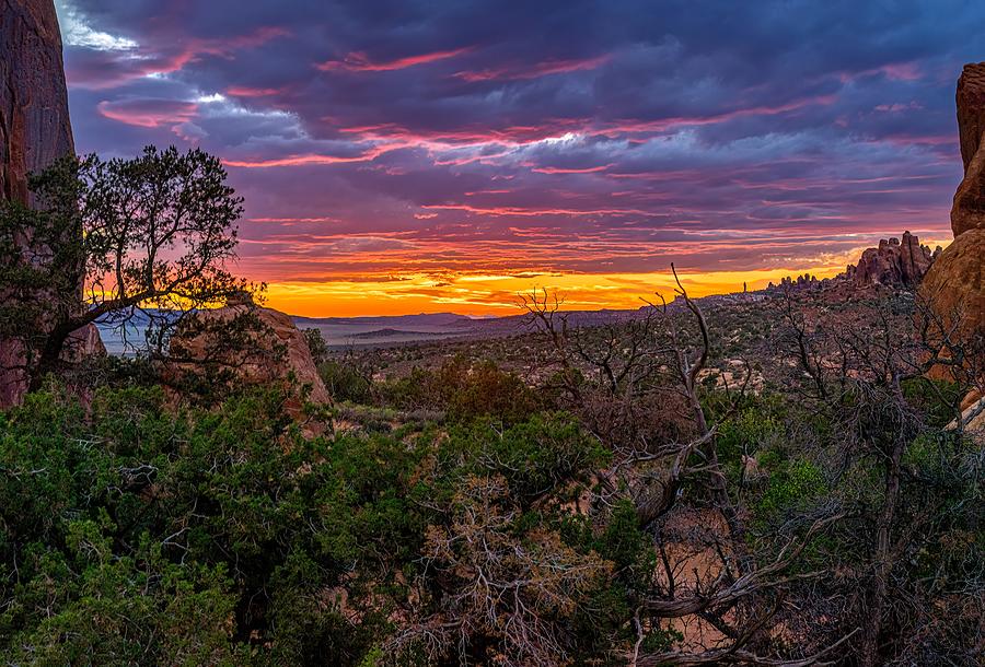 Sunset at Arches NP Photograph by Jack Peterson