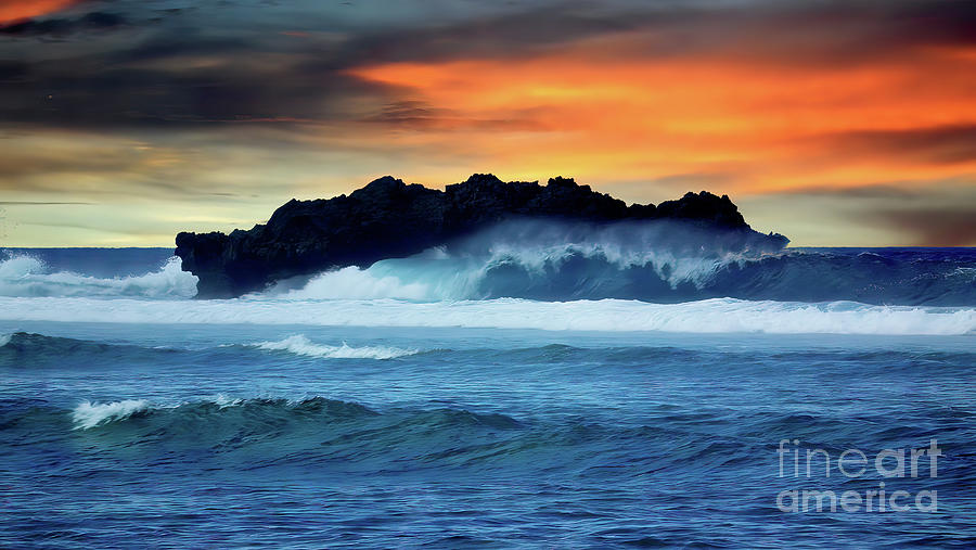 Sunset at Asan Beach Guam Photograph by Scott Cameron