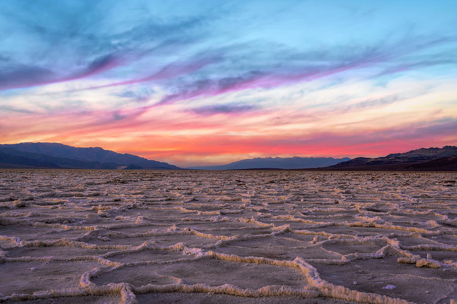 Sunset at Badwater Basin Photograph by Lindsay Thomson