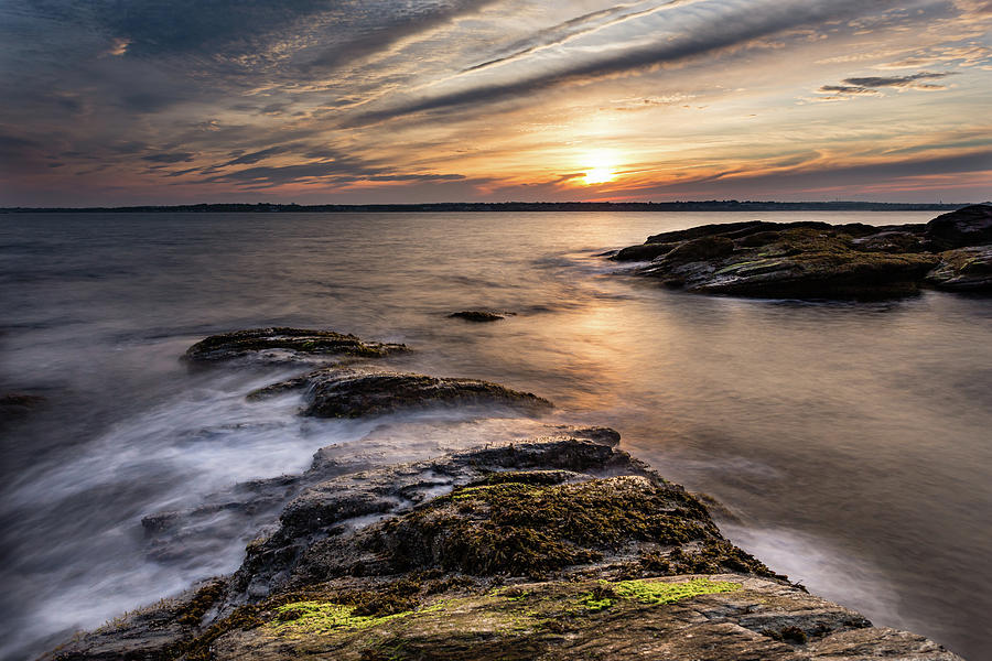 Sunset at Beavertail Photograph by Andrew Pacheco