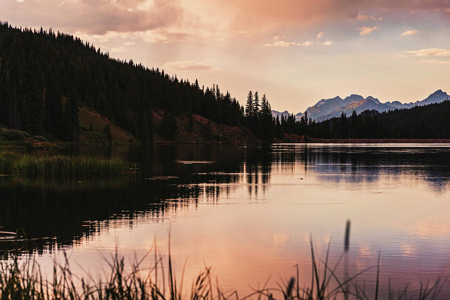 Sunset at Black Lake Near Vail, Colorado Photograph by Jeanette Fellows