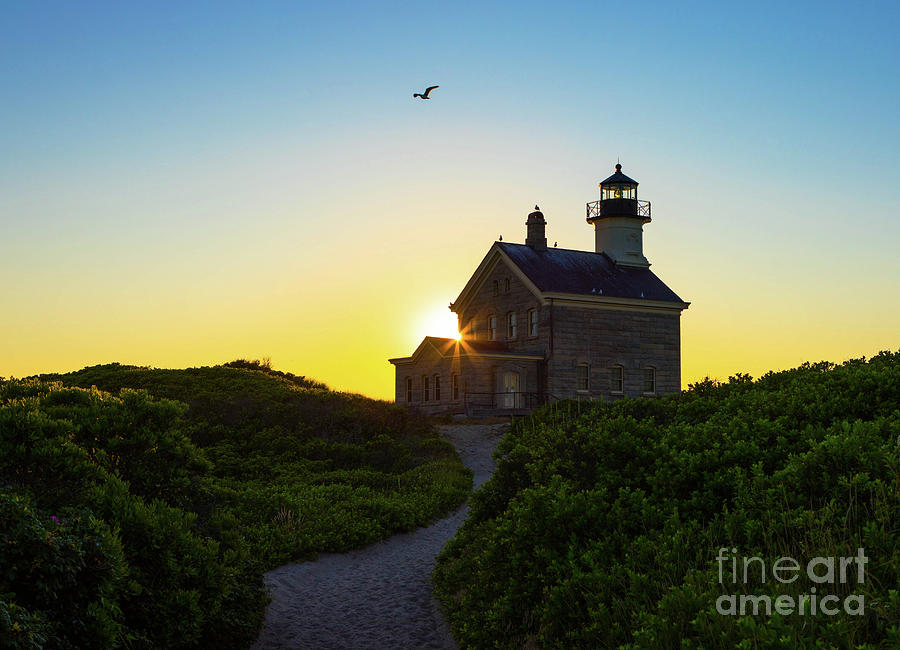 Sunset at Block Island North Lighthouse  Photograph by Diane Diederich