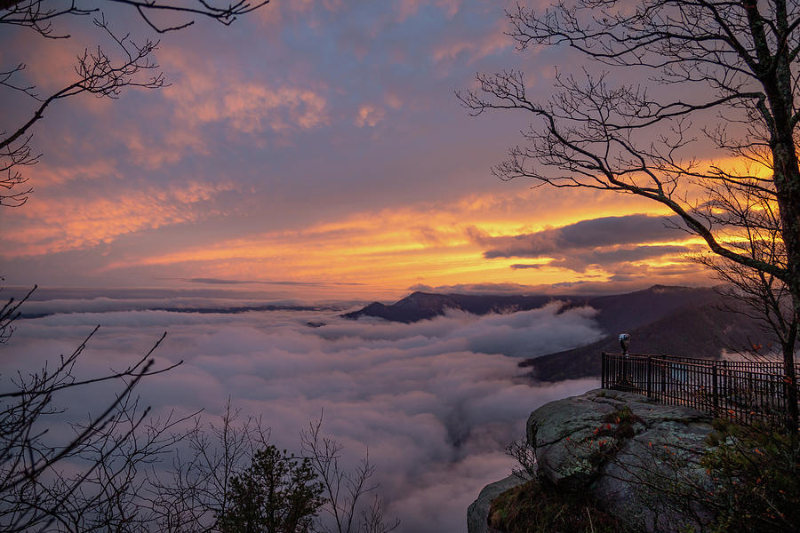 Sunset at Caesars Head Photograph by Cindy Robinson