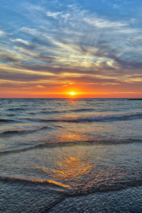 Sunset at Cape Cod Bay Herring Brook Beach Photograph by Juergen Roth