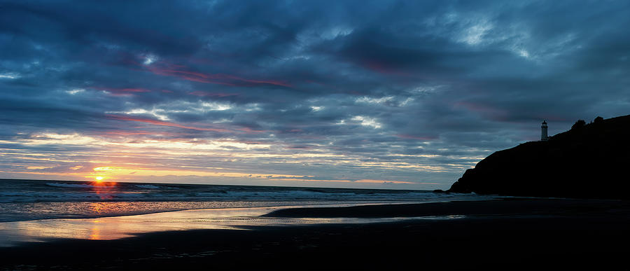 Sunset at Cape Disappointment Photograph by Gary Langley