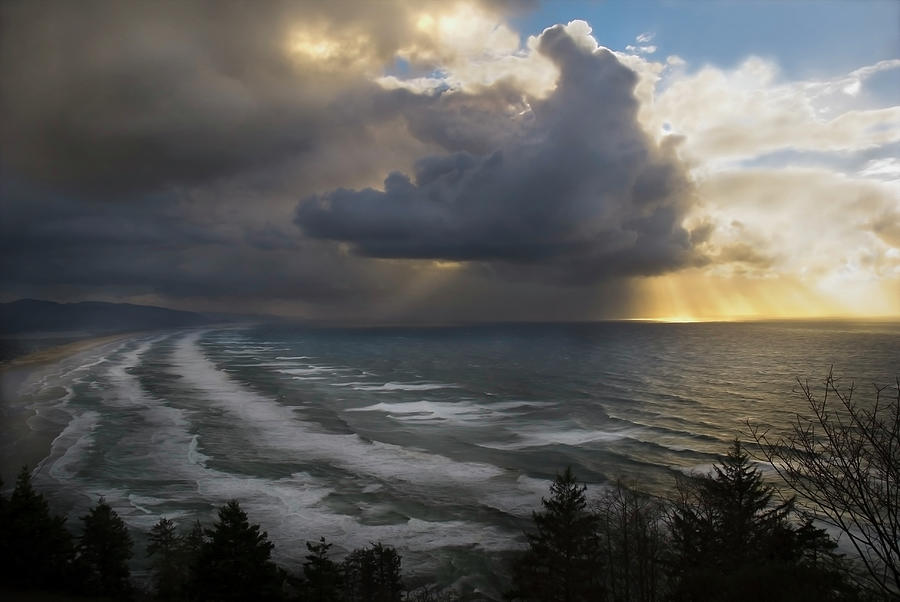 Sunset at Cape Lookout Oregon coast Photograph by Yulia Kazansky