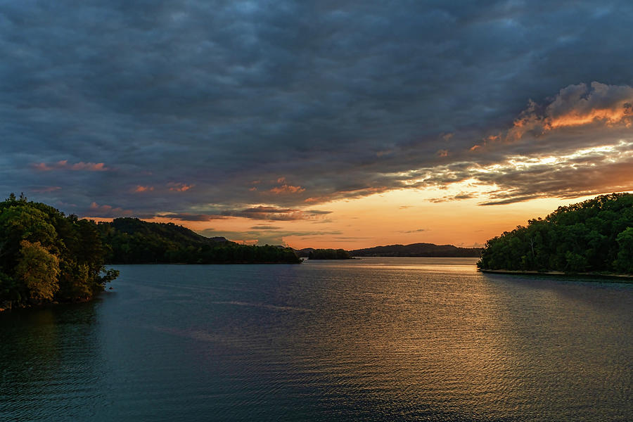 Sunset at Cherokee Lake Photograph by Sharon Popek