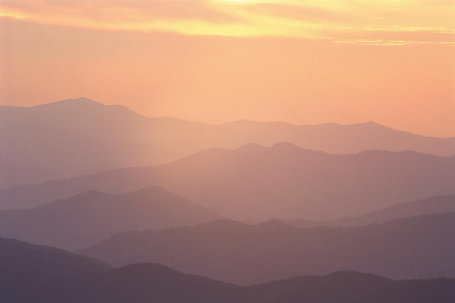 Sunset at Clingmans Dome , Great Smokey Mountain National Park , North Carolina Photograph by Comstock