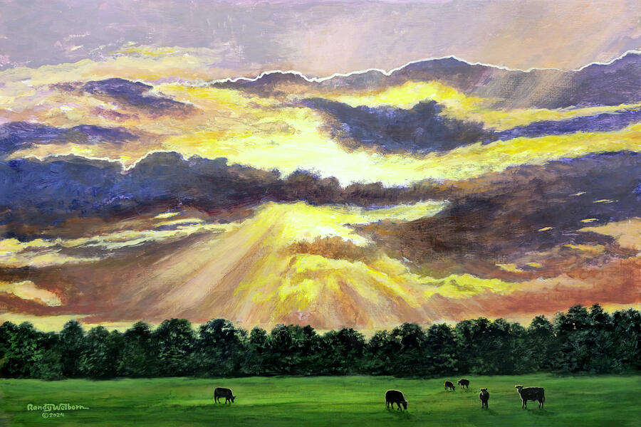 Sunset at Conroe Painting by Randy Welborn Sunset at Conroe Painting by Randy Welborn