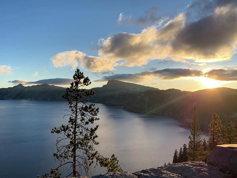 Sunset At Crater Lake Naitonal Park Photograph by David Engstrom - Fine ...