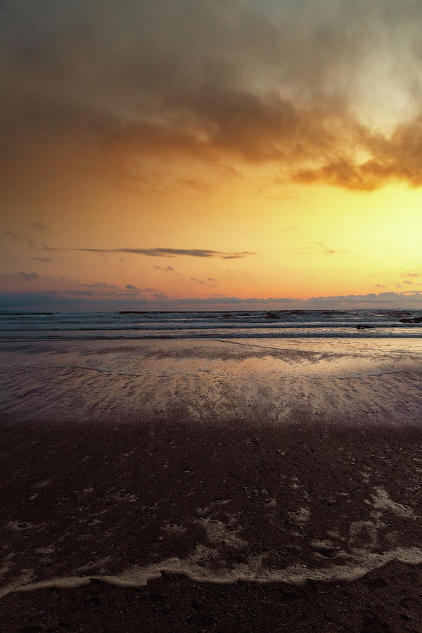 Sunset at Croyde beach, North Devon Photograph by Victoria Ashman