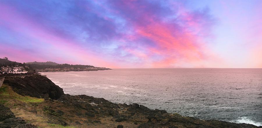 Sunset at Depoe Bay USA Oregon Coast Photograph by Maggy Marsh