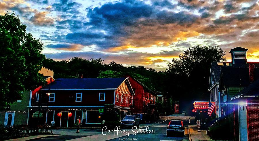 Sunset at Depot Photograph by Geoffrey Settles