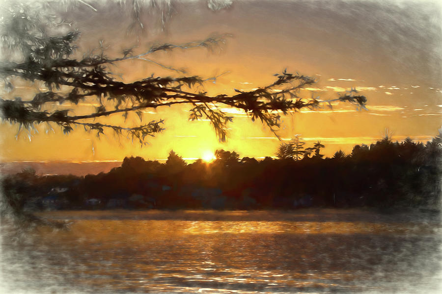 Sunset Photograph - Sunset at Devils Lake by Loyd Towe Photography