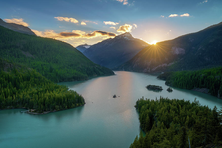 Sunset at Diablo Lake Photograph by Rick Berk - Fine Art America