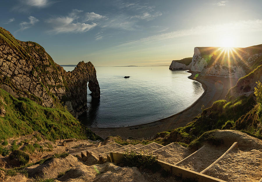 Sunset at Durdle Door Photograph by Dimitry Papkov