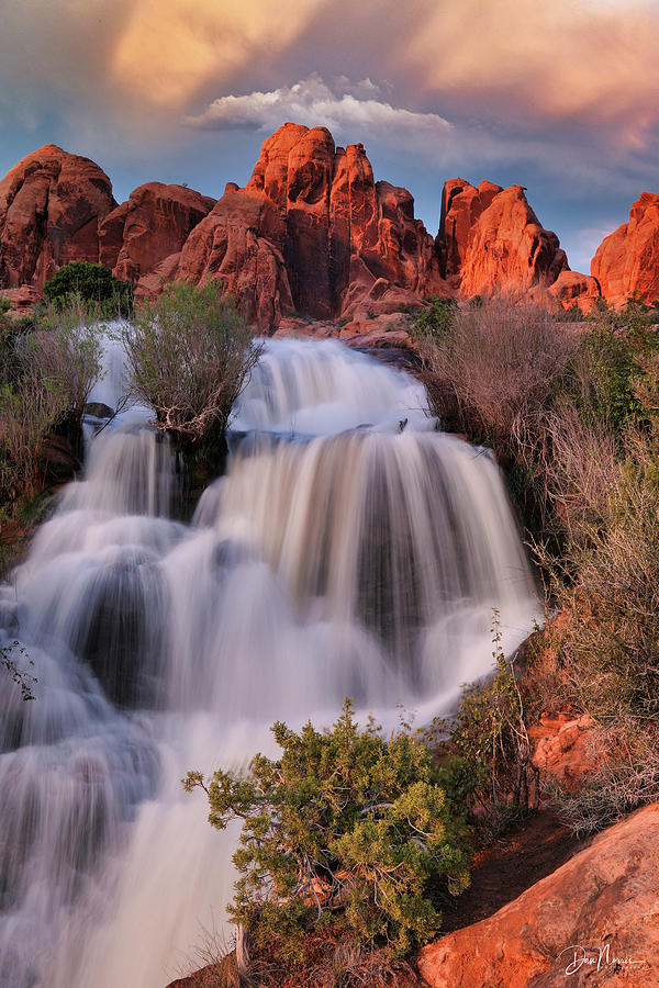 Sunset at Faux Falls Photograph by Dan Norris