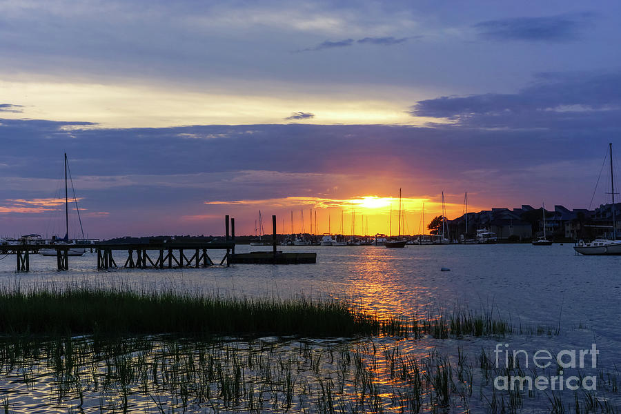 Sunset At Folly River Harbor Photograph by Jennifer White