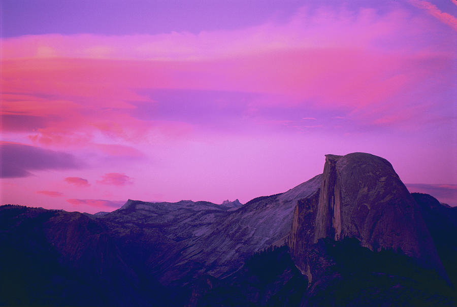 Vivid Sunset at Glacier Point, Half Dome, Yosemite National Park, Yosemite, California Photograph by Bonnie Colgan