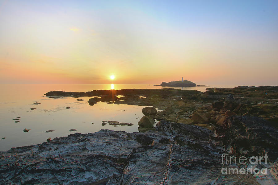 Sunset At Godrevy Photograph