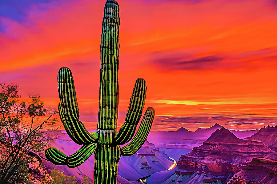 Sunset at Grand Canyon Digital Art by Larry Nader