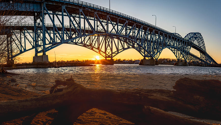 Sunset At Grand Island Bridge Lookout Photograph by Daniel Hurd - Fine ...