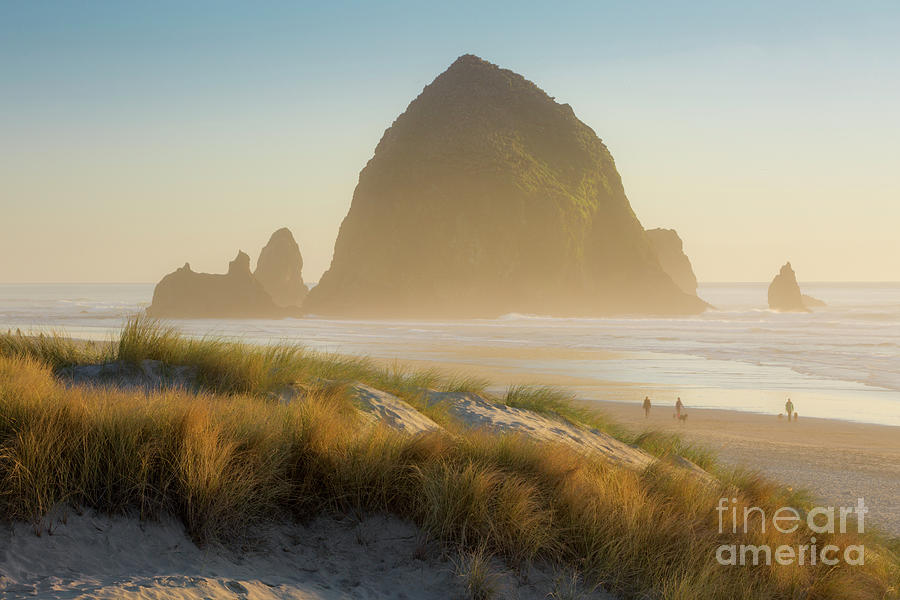 Sunset at Haystack Rock Photograph by Brian Jannsen