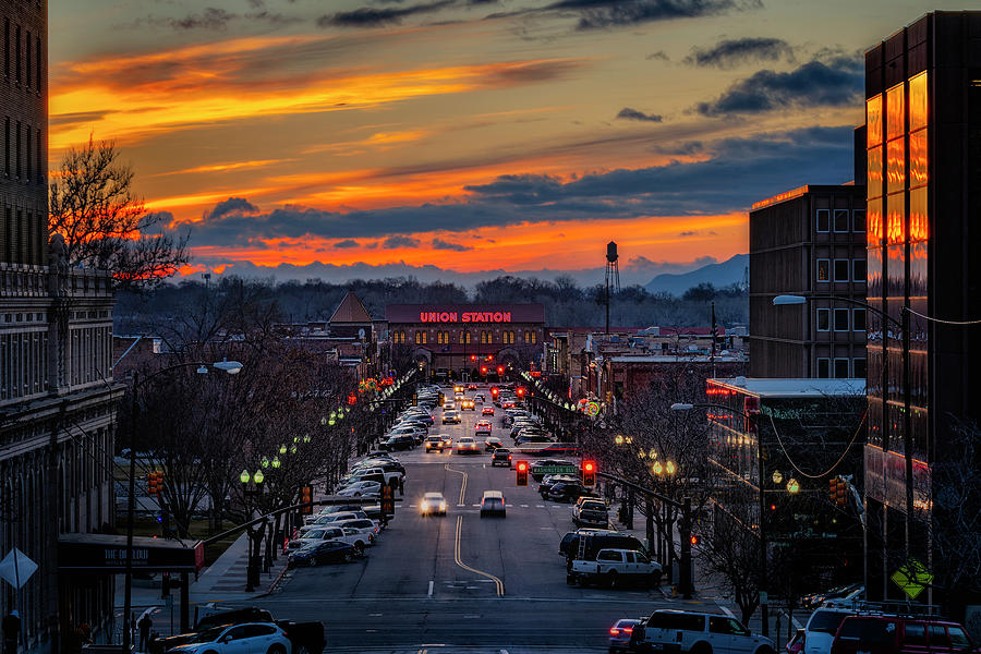 Sunset at Historic 25th Street Ogden Photograph by Michael Ash