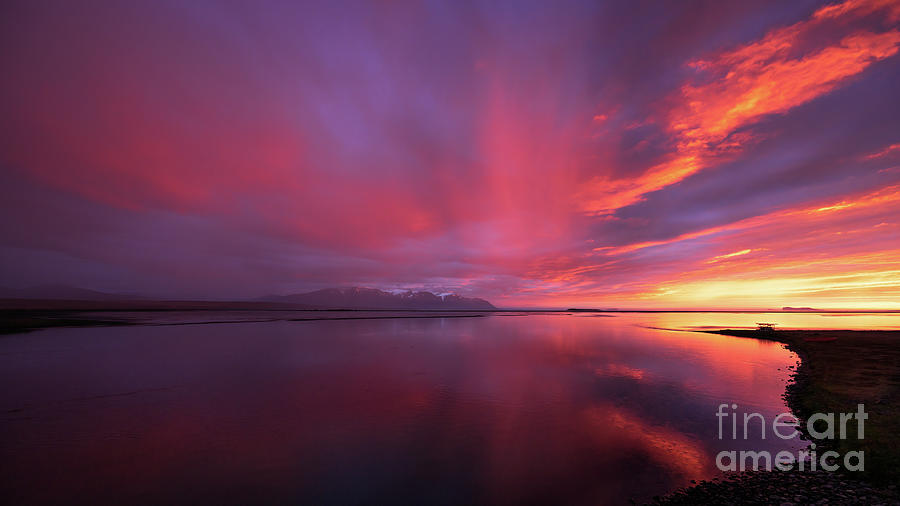 Sunset At Hofsstadir Photograph by Doug Sturgess