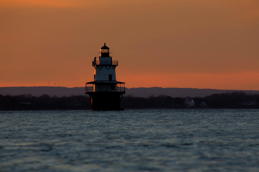 Sunset at Hog Island Shoal Light Photograph by Andrew Pacheco