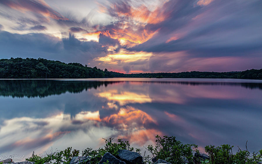 Sunset at Horn Pond Photograph by David Lee