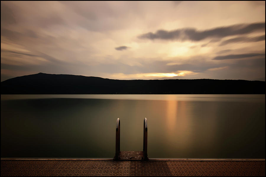 Sunset Digital Art - Sunset at Lake Annecy by Imi Koetz