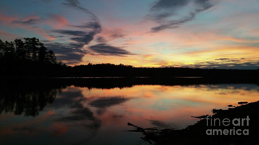 Sunset At Lake Juliette Painted Perfect By God  Photograph by Donna Brown