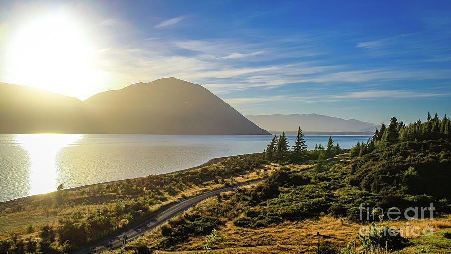 Sunset at Lake Ohau, New Zealand Photograph by Lyl Dil Creations