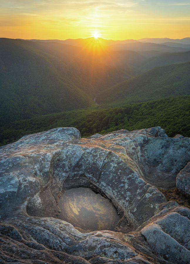 Sunset At Linville Gorge Hawksbill Mountain North Carolina Photograph by Jordan Hill