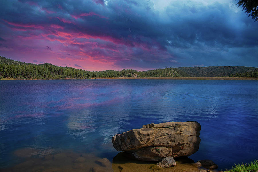 Sunset at Mescalero Lake Photograph by Lynn Bauer