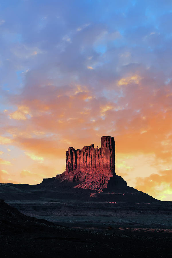 Sunset at Monument Valley 2 Photograph by Larry Marshall