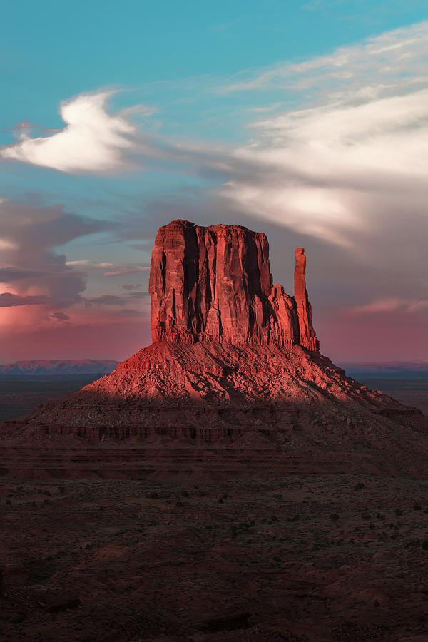 Sunset at Monument Valley Photograph by Larry Marshall