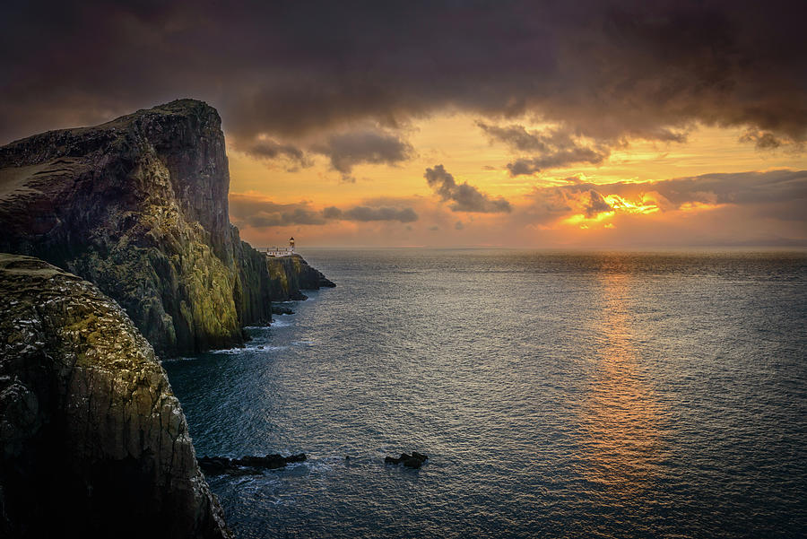 Sunset Photograph - Sunset at Neist Point by Peter OReilly