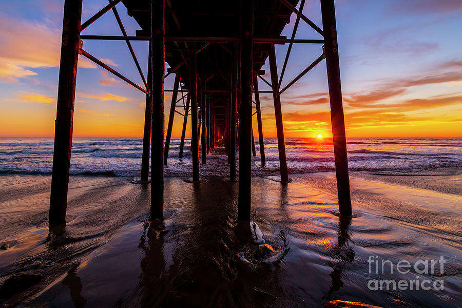 Sunset at Oceanside Pier Photograph by Rich Cruse