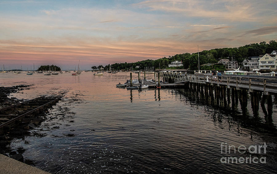 Sunset at Outer Harbor Camden Maine Photograph by Daniel Hebard