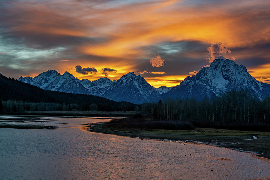 Sunset at Oxbow Bend Photograph by Scott Read