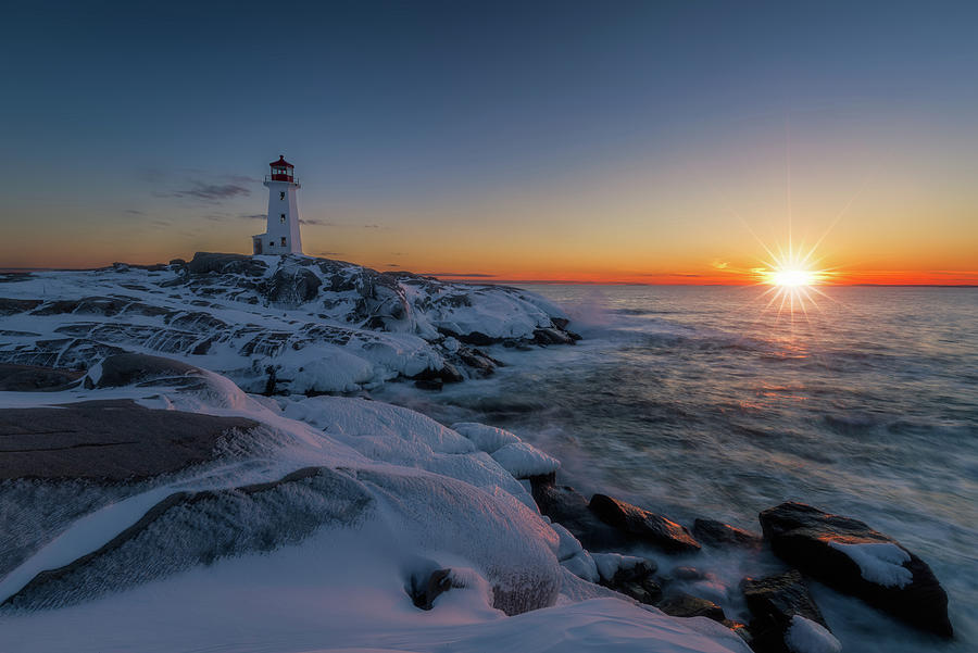 Sunset at Peggys Cove horizontal Photograph by Murray Rudd