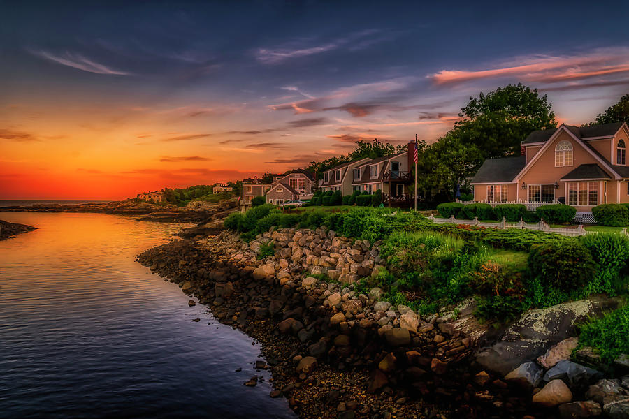 Sunset at Perkins Cove Photograph by Penny Polakoff
