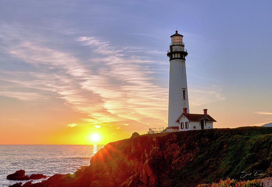 Sunset at Pigeon Point Lighthouse Photograph by Scott Eriksen - Fine ...