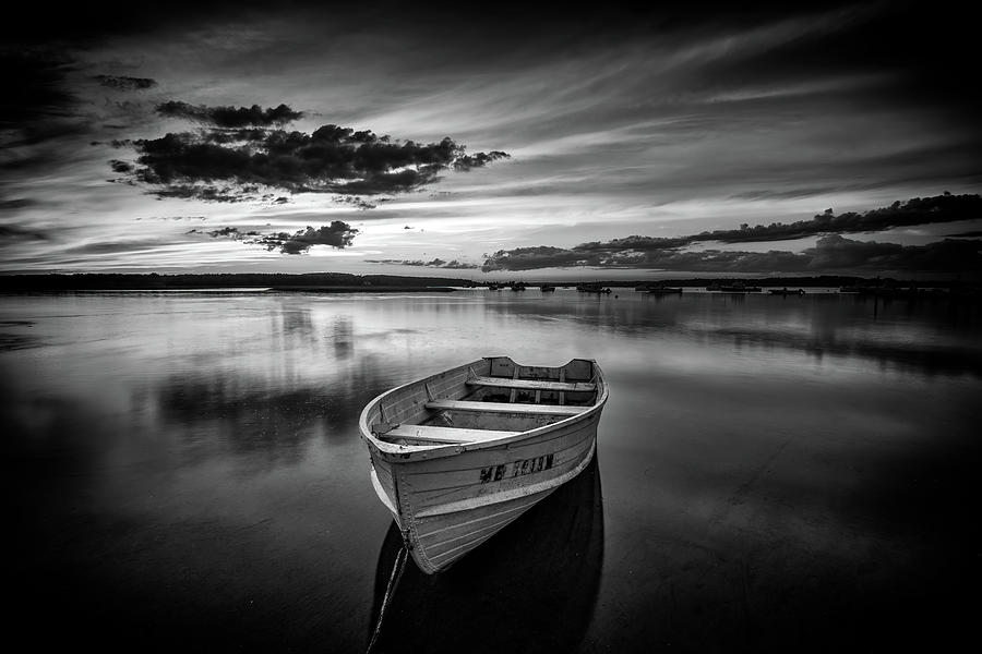 Black And White Photograph - Sunset at Pine Point Monochrome by Rick Berk